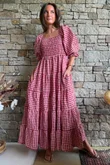 Nonni Gingham Darling Dress Sangria